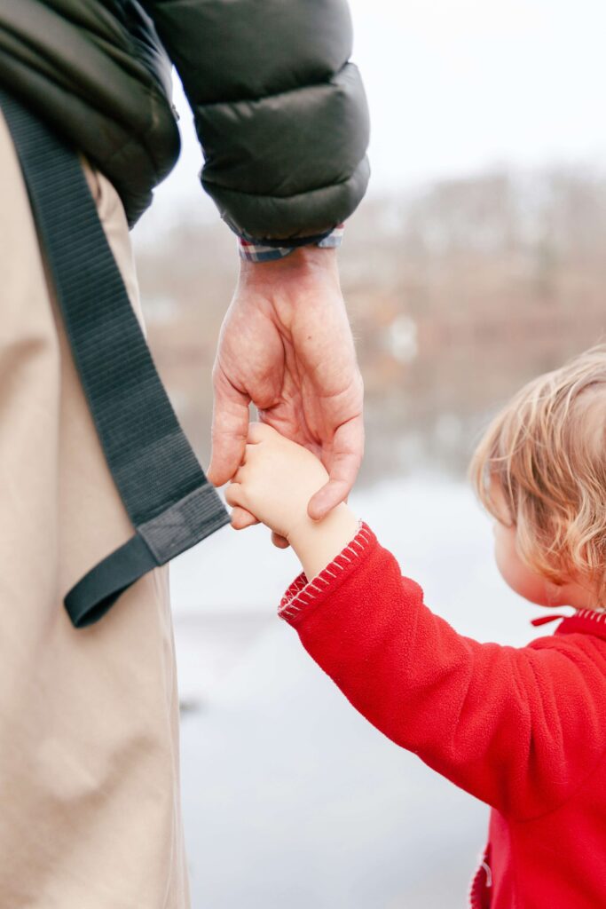 Father and Daughter love holding hands